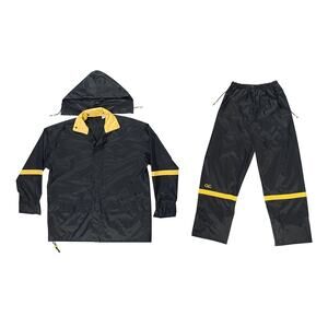 Custom Leathercraft Rain Wear CLC R103X Black Nylon 3-PC Rain Suit Size L
